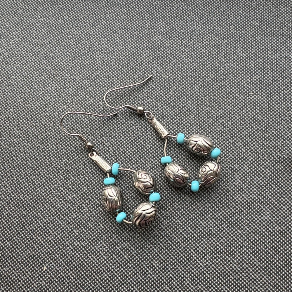 Elegant Silver and Turquoise Earrings
